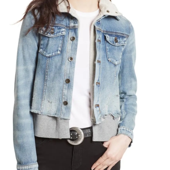 Free People Jackets & Blazers - Free People Denim Double Weave Jacket S